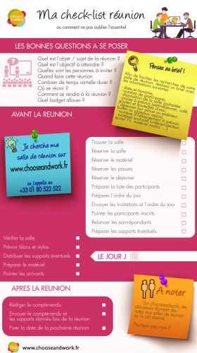 Organiser sa réuion avec Chooseandwork